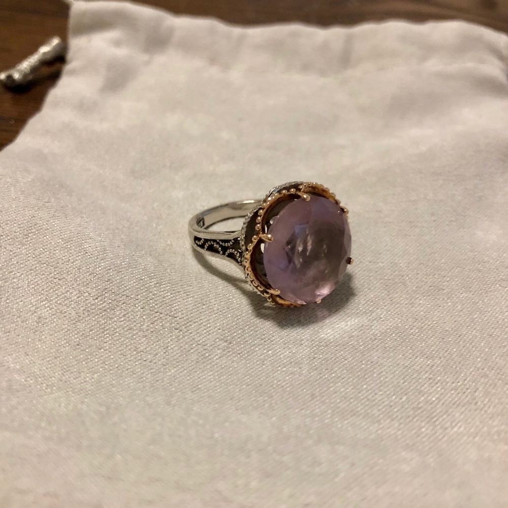 Tacori 18K 925 Rose Amethyst Ring